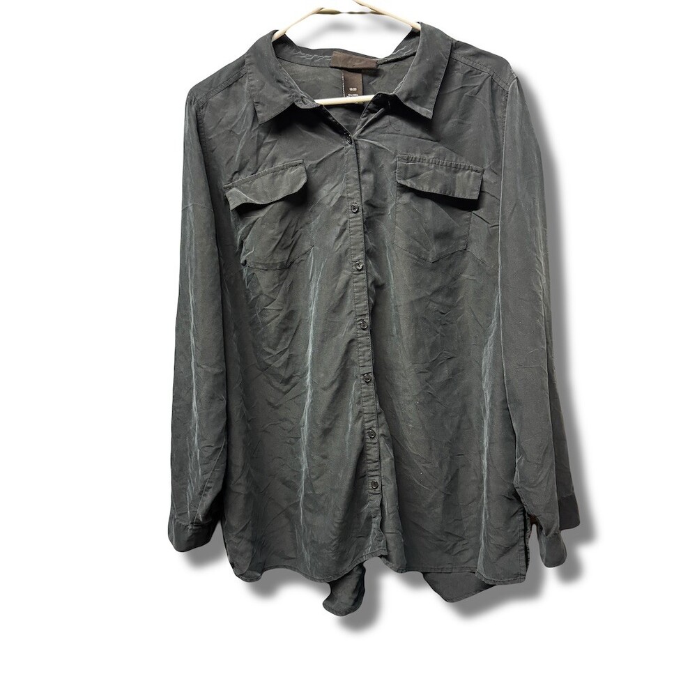 Lane Bryant Blouse Womens Plus Size 20 Button Front Utility Shirt